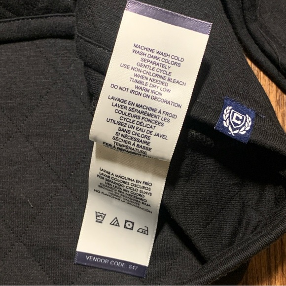 Chaps Quarter Snap Pullover Quilted Black Men’s Sz L NWT - Picture 7 of 8